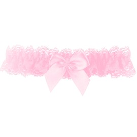LeJulyeekay Womens garters Wedding Garters for Bride with Bow Party Prom Leg Lace Garter, 1-pink, One Size