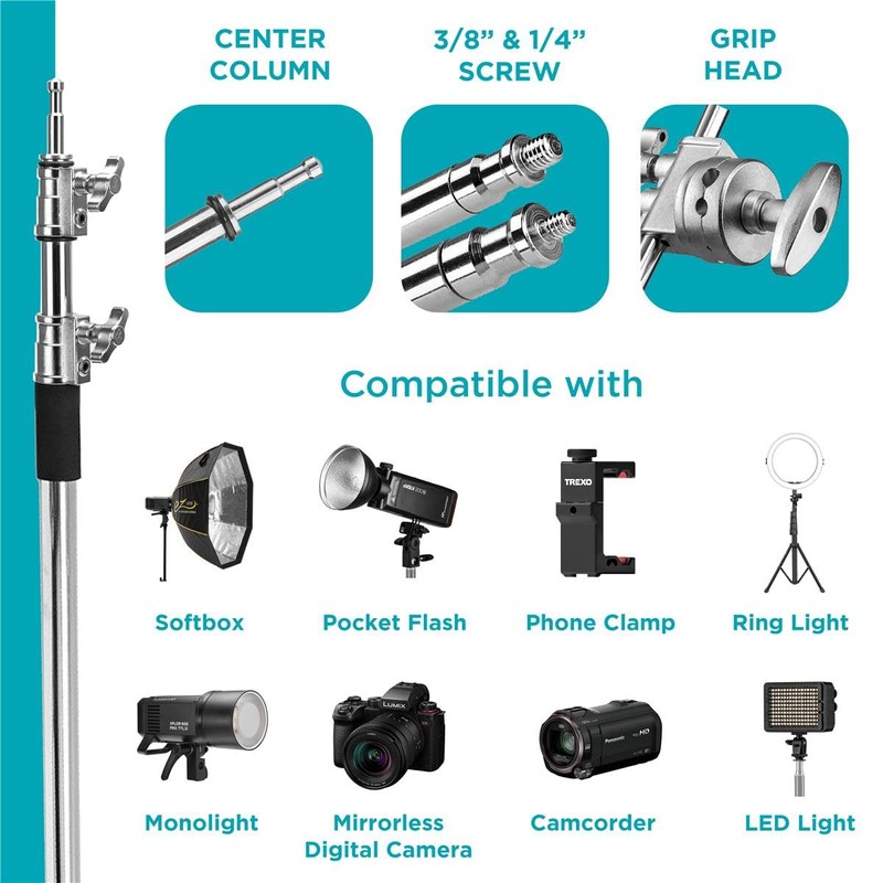Flashpoint 10' C Light Stand on Turtle Base Kit with