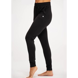 DEVOPS Women's Yoga Jogger Pants with Side Pocket Sweatpants (X-Large, [2 Pack]- Black/Heather Grey)