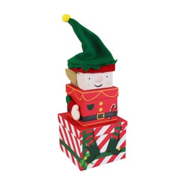 Eurowrap Set of 3 Christmas Novelty Stackable Nest Gift Boxes Present Christmas Characters Kids Hamper Gift Set Elf