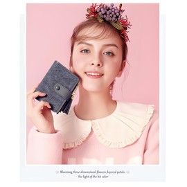 Women's purse, women's purse, women's mini purse, women, modern design, ideal for cards, cash, coins and keys, Black Grey, Modern