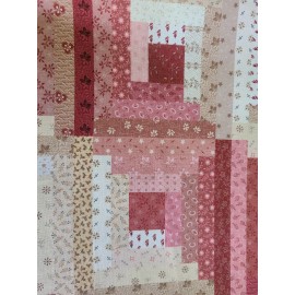 Marcus Fabrics BTY X 44"W Cheater Quilt Fabric Pam's Cabin Blocks By Marcus Pinks &  Creams