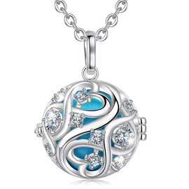 EUDORA Harmony Ball Bola de Grossesse Pregnancy Necklace for Women Celtic Knot Wishing Pendant Lockets Chime Belly Necklace for Ladies Sisters Mother