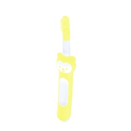 MAM Zahnfleischmassagebürste für Babys, zur Linderung und Reinigung von Ausschlag der ersten Zähne, mit Sicherheitsschutz, ergonomischer und rutschfester Griff, neutral, 1 Stück