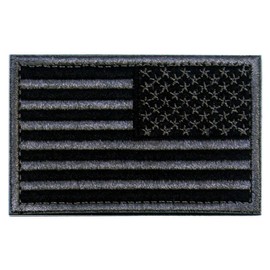 Tactical Patches of USA US American Flag Reverse, with Hook and Loop for Backpacks Caps Hats Jackets Pants, Military Army Uniform Emblems, Size 3x2 Inches