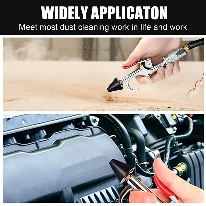 ZIMISI 2-Way Connection Air Nozzle Blow Gun Kit, Air Compressor