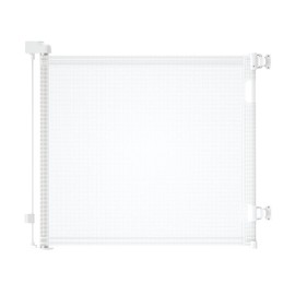 Retractable Baby Gate,Mesh Baby Gate or Mesh Dog Gate,33" Tall,Extends up to 55" Wide,Child Safety Gate for Doorways, Stairs, Hallways, Indoor/Outdoor（White,33"x55"