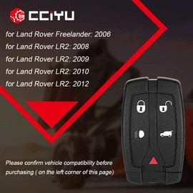 cciyu 2 X Flip Key Fob Uncut Blade (SHELL CASE) 5 Buttons Replacement for Remote Shell Pad Case Only for 2008 2009 2010 2011 2012 for Land Rover LR2 NT8-TX9 with FCC: NT8-TX9 KK-4575