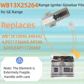 WB13X25264 Gas Range Oven Igniter - Compatible with GE, Replaces WB13K10040 Glowbar, 4464424, AP5986243 | Fits ZGP366LR2SS, CGS990SET1SS, ZGP364NDR1SS