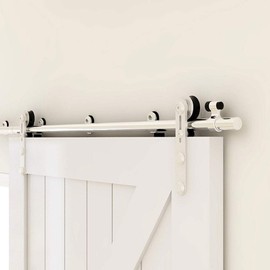 TSMST 4FT Sliding Barn Door Hardware Kit, Stainless Steel Heavy Duty Sturdy Barn Door Track for Single Wood Door, Slide Smoothly Quietly (I Style)