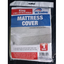 King Size Vinyl Plastic Fitted Mattress Bed Cover Sheet Protector