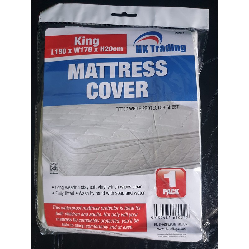 King Size Vinyl Plastic Fitted Mattress Bed Cover Sheet Protector