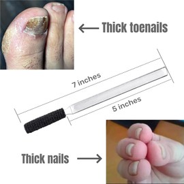IDOU Toenail Files for Thick Nails, Stainless Steel, 4 Sides, 7 Inch Length, Nail Files for Men, Seniors and Dogs