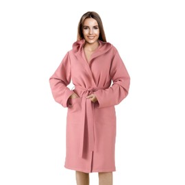 Puraluna Soft Microfibre Hooded Dressing Gown with Outer Pocket for Men and Women, Powder