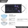 100 Pcs Disposable Face Masks - 3-layer Breathable Color Masks,