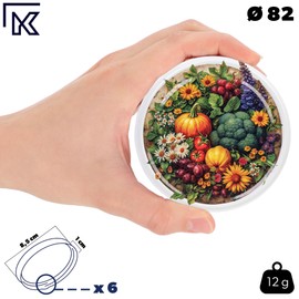 KADAX Screw Lids fi82mm x 100st, Twist Off Lids Set Metal Replacement Lids for Mason Jars, 6 Locking Teeth for Jars and Mason Jars (Vegetable Pots 100 Pieces)