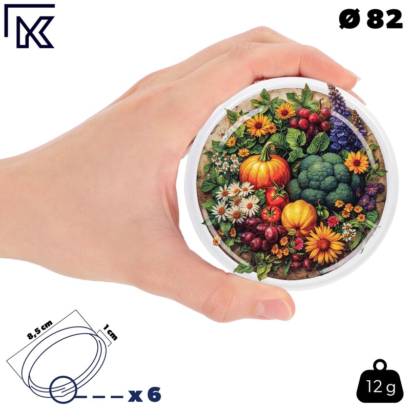 KADAX Screw Lids fi82mm x 100st, Twist Off Lids Set