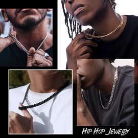 9mm Miami Mens Chain Boys 18 Inch Curb Cuban Link Stainless Steel Necklace Men's Silver