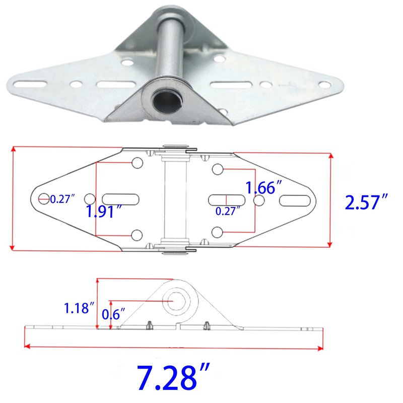 2 Packs Garage Door Hinges #1 with Galvanized Finish -