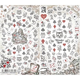 New Arrival Nail Pro Nail Sticker Alice in Wonderland Monochrome Art Material