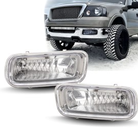 SPIEGEER Fog Lights Assembly for 2004 2005 2006 Ford F150 Replacement Fog Lamps Kit for 2006 Lincoln Mark LT Base with H10 12V 42W Halogen Bulb Clear Lens