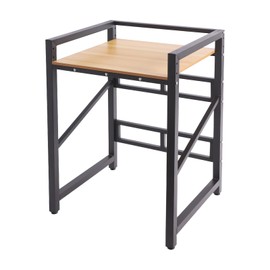 RocoReny Washer Dryer Stacking Rack Stand, Dryer Storage Shelf with Adjustable Shelves, Space Saver Washer Dryer Storage Shelf, Universal Washer for Bathroom Laundry Room (Black, Teak Color)