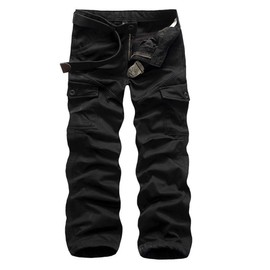 DONGD Winter Mens Cargo Pants Relaxed Fit Fleece Lined Work Pant