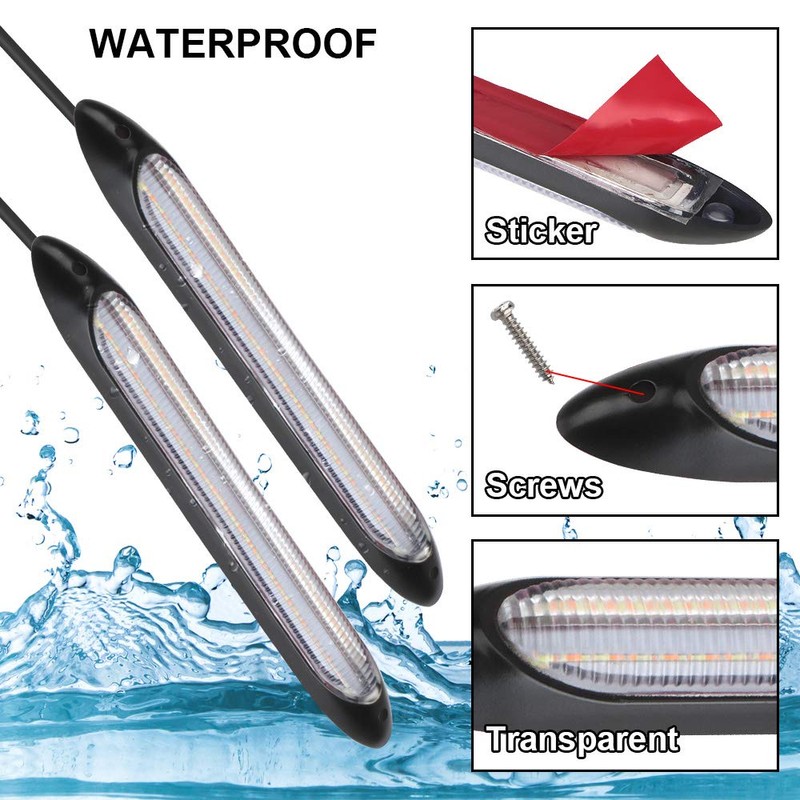 CARCOOL 2pcs Universal LED Car Daytime Running Lights Waterproof Headlight
