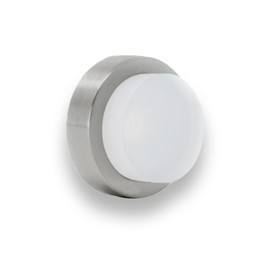 EVI Herrajes | Door Stop | 0.94" x 0.55" | Adhesive or Screw Installation | Matte Finish (Stainless Steel) | White Natural Silicone Rubber | Mod. I-205/24B