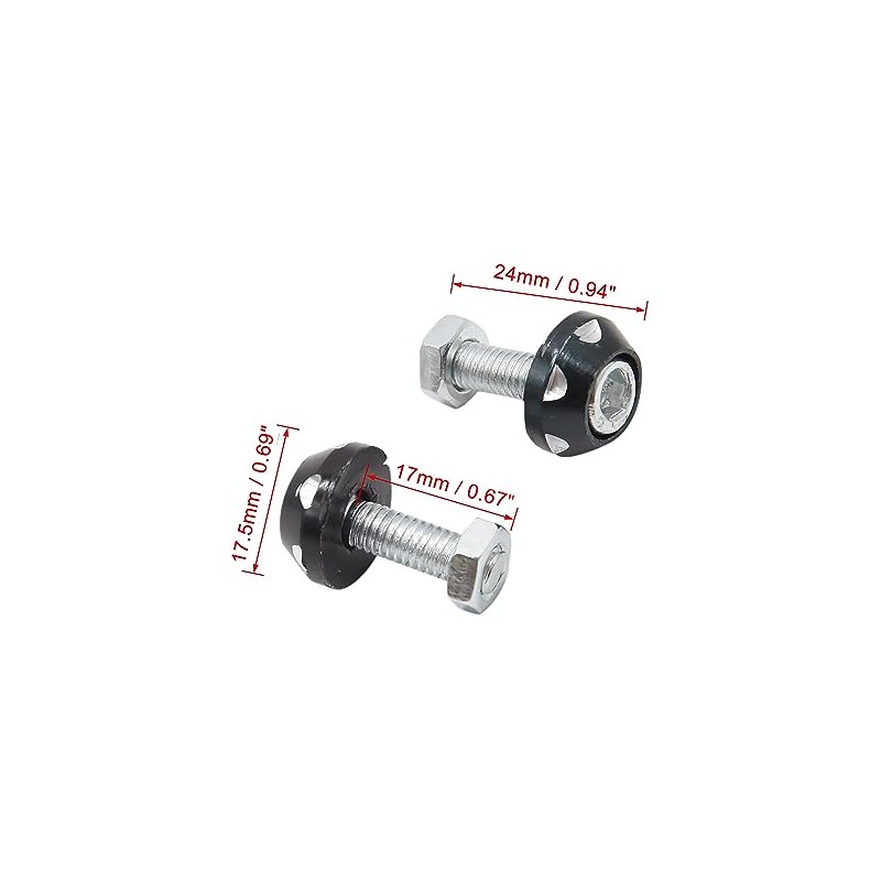 MACHSWON 4Pcs Black Aluminum Alloy Decorative License Plate Bolt Screw