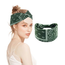 AORHOFJ Boho Headbands Elastic Women Headband Red Flower Hair Bands Vintage Criss Cross Headscarf Yoga Wide Hair Accessories for Women and Girls, Headband Criss Cross