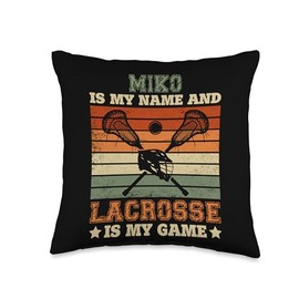 Miko Is My Name Lacrosse Is My Game Scoop Player Throw Pillow