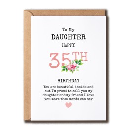 ALDDesigns 35th Birthday Card Daughter - Daughter's 35th Birthday - Floral Greeting Card