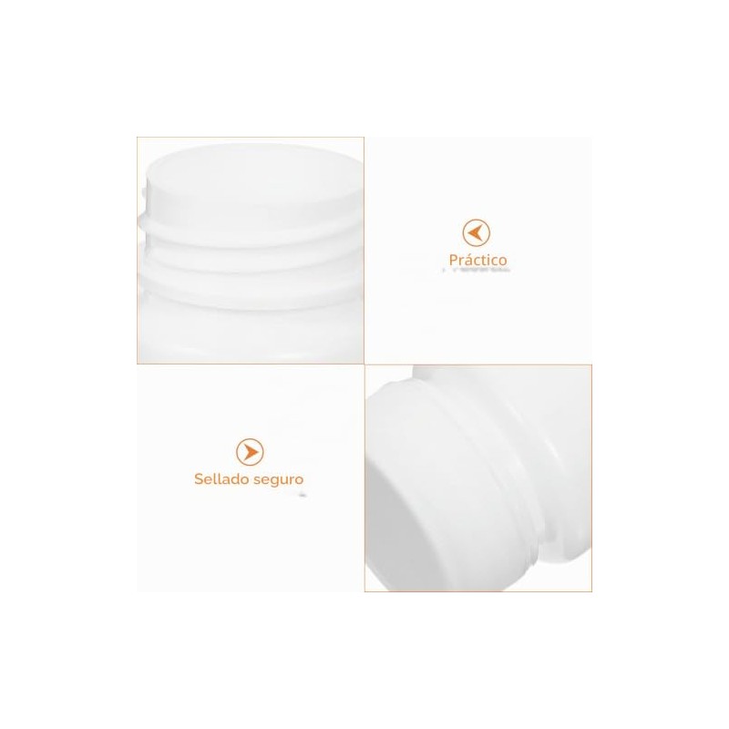 Healvian Pastillero 50 Frascos De Pastillas De Plástico Vacíos Con
