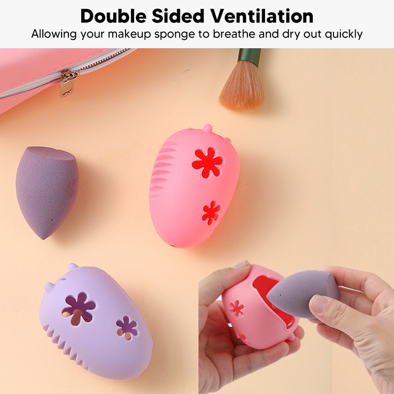 4 Colors Beauty Sponge Holder Vented Double Sided Hollow Out