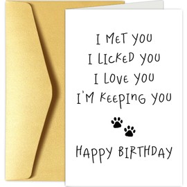 Chenive Funny Birthday Card for Dog Owner, Humorous Card for Dog Dad & Mom