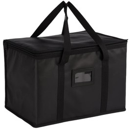 GYTFOG 1PCS Food Delivery Bag, Carry Bag for Hot and Cold Food Delivery, Insulated Food Bag for Grocery Transport, Eco-Friendly Shopping, Outdoor Picnics, and Catering Services, Reusable(Black)