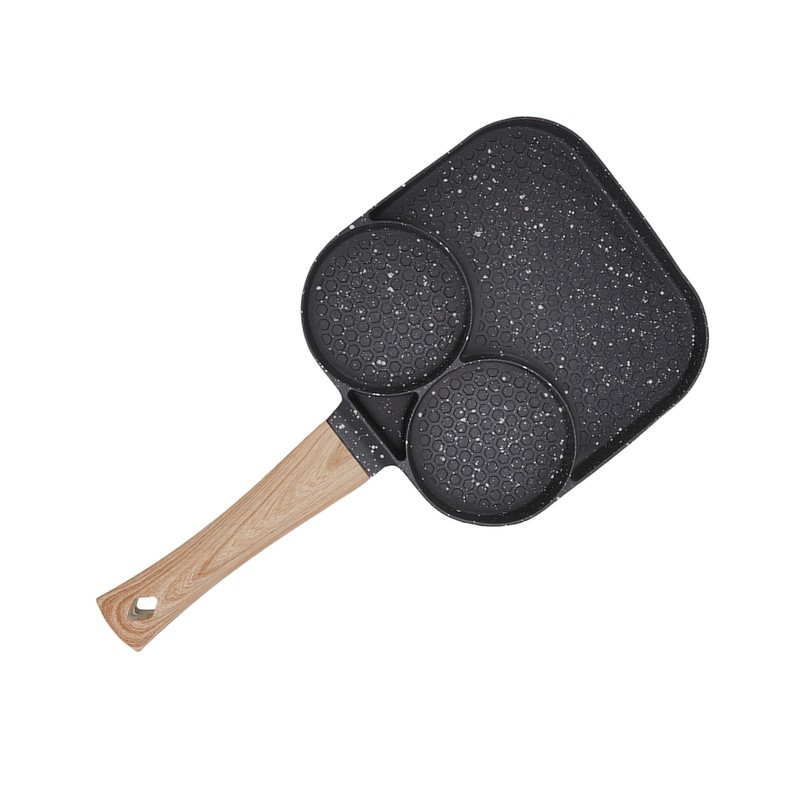 3 in 1 Breakfast Pan Prevents Stick Heat Resistant Divided