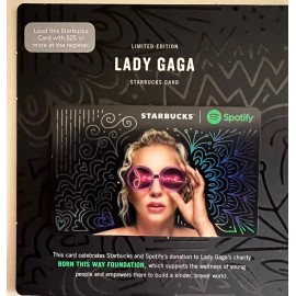 Starbucks 2017 Starbucks Card LADY GAGA Rare LIMITED Edition Spotify Music Mint New #6146