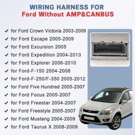 Aftermarket Radio Wiring Harness Connector Adapter Replacement for Ford F-150 F-250 F-350 Escape Expedition Lincoln Mercury,Car Stereo Wire Connector Not Support AMP&Canbus Function