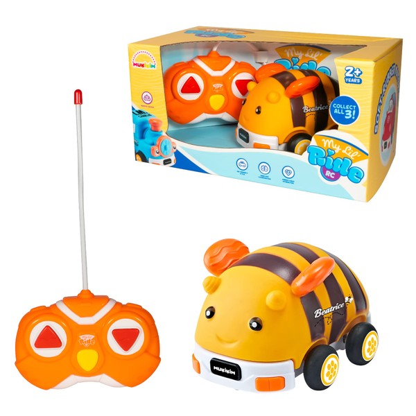 MUKIKIM My Little Rides - Beatrice The Bee. Your Child's First Remote Control Car. Safe & Durable for Ages 2+ Toddlers/Young Kids. Cartoon RC Car with Soft Shell & Crash-Resistant Design