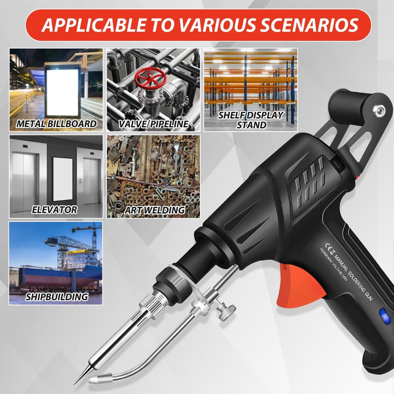 Versatile Manual Soldering Gun, Welder Five-Piece Set, Internally Heated Industrial