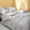 FOSSA Duvet Cover Set 100% Washed Cotton Linen Feel Super
