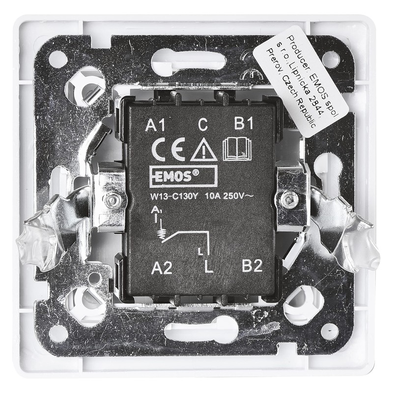 EMOS White Gloss 250V~/10AX Single Rocker Bell Switch Plastic without