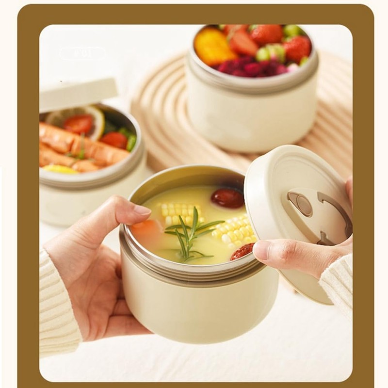 Sknrlko Portable Insulated Lunch Container Set Stackable Bento Lunch Box