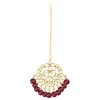 Aheli Faux Kundan Pearl Maroon Maang Tikka nupcial indio tradicional