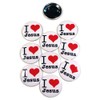 10 Pack - I "Heart" Love Jesus Pinback Buttons -