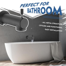 YASINU Slip on Tub Spout with Diverter Universal Tub Diverter Spout for 1/2" Copper Water Pipe, Matte Black