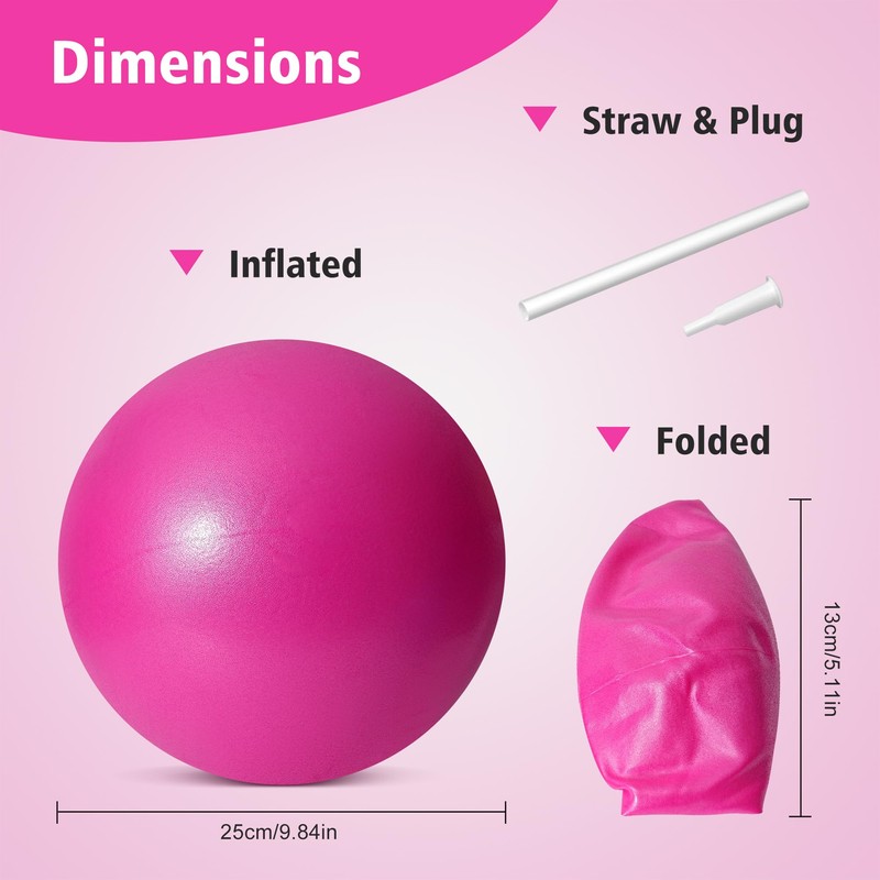 TRIXES Pink Pilates Ball Exercise Exercise Ball Made of PVC