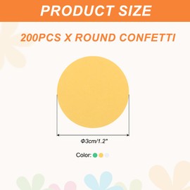 sourcing map 200Pcs Round Confetti Glitter Confetti Table for Party Wedding Festival Decorations, 1.2 x 1.2 Inch, Green, White, Yellow